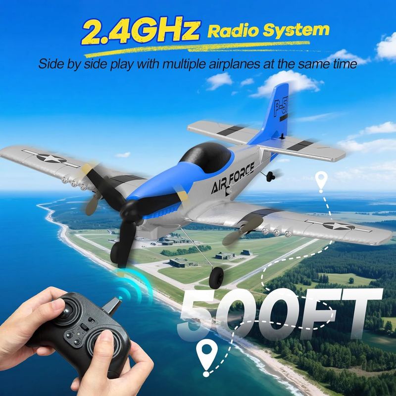 Rc Glider Foam Wing - เครื่องบินบังคับวิทยุ Z63 Rc แบบปีกตรึง รุ่น P51