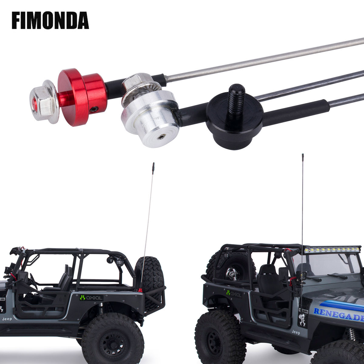 Rc Hobby Zone - 50 ซม.โลหะปรับจําลองเสาอากาศแท่นสําหรับ 1/8 1/10 RC Crawler
