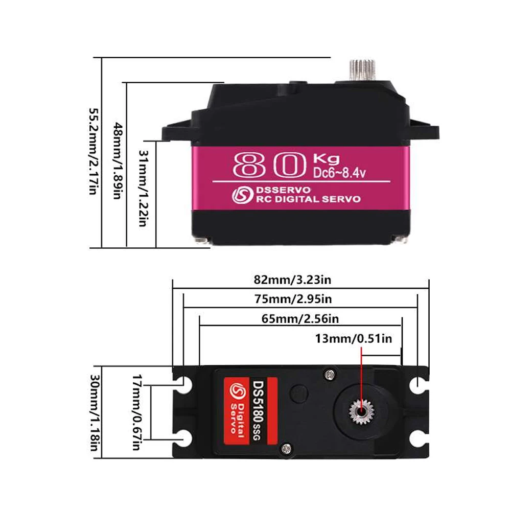 Dsservo กันน้ํา DS5180 80KG แร - Servo Metal Gear บทวิจารณ์และราคา